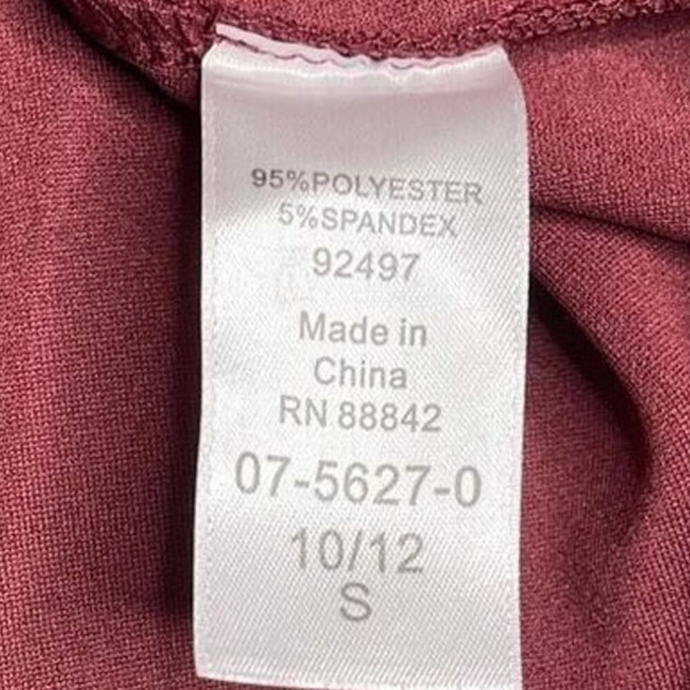 Ellos Women's 3/4 Sleeves Burgundy Top‎ Blouse Size Small 10/12 - Picture 6 of 11
